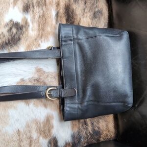 Coach Waverly Black Leather Soho Gold Buckle ♣️Bucket  Style Bag